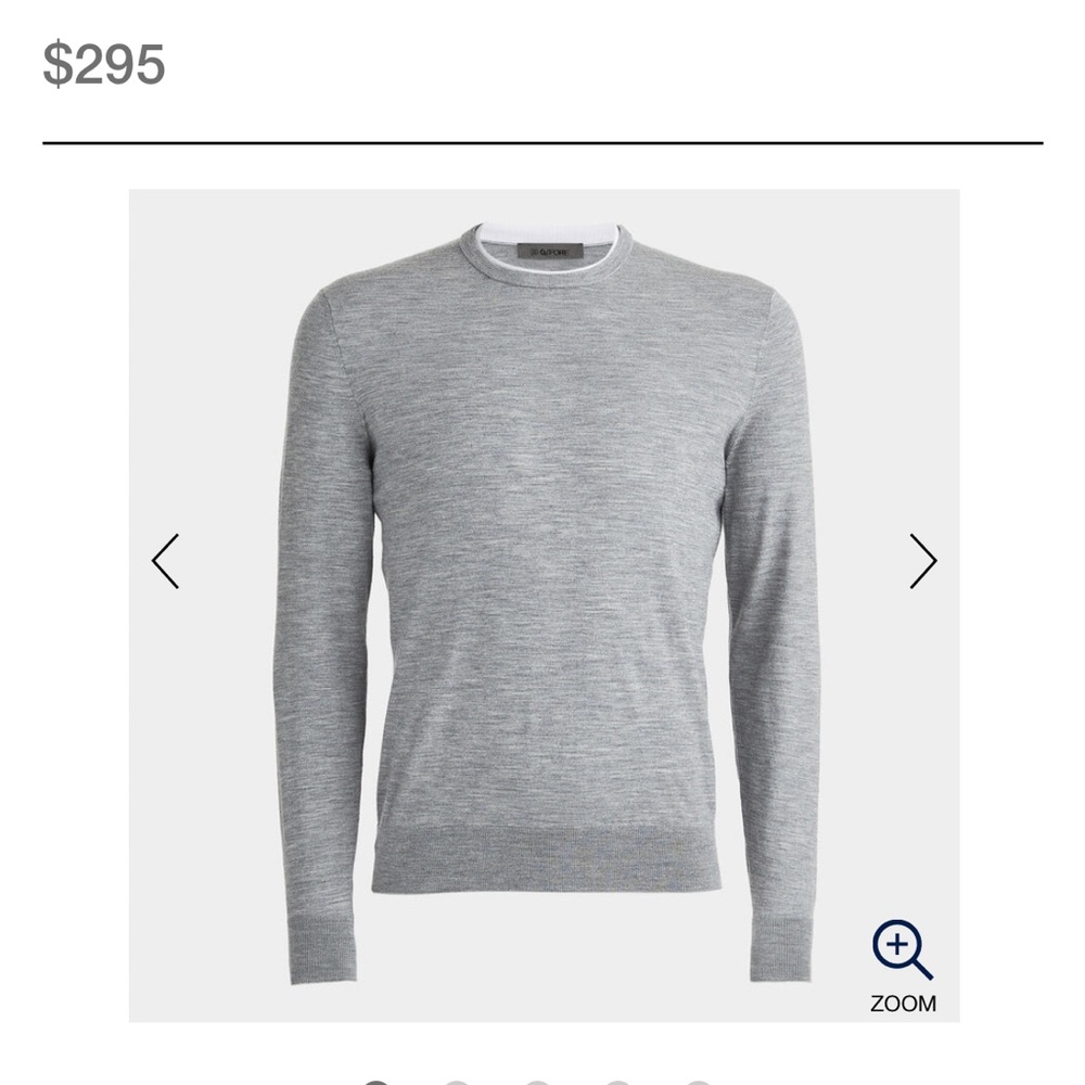 G Fore grey merino wool sweater M NWT $295